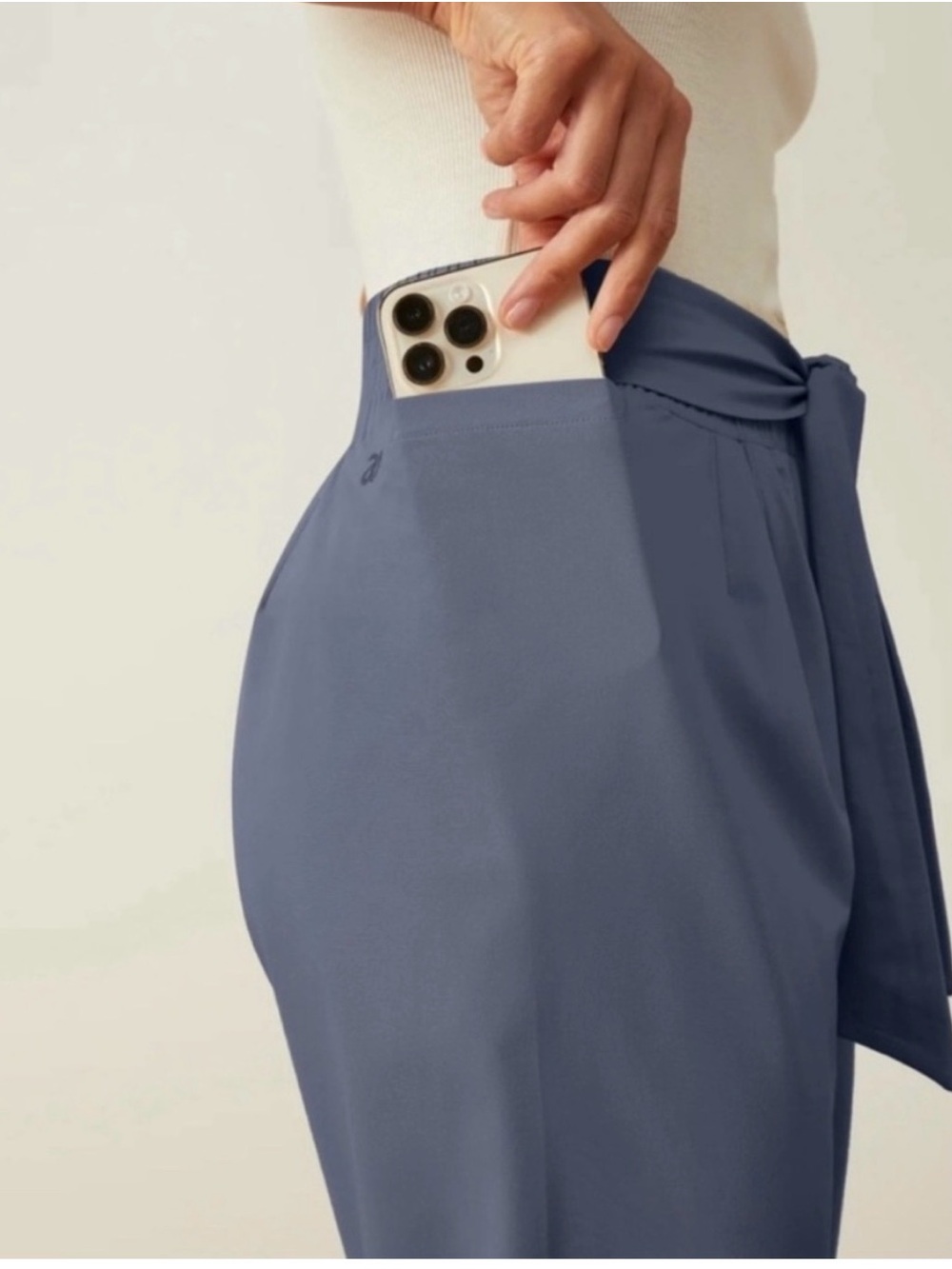 ADAY Slate Blue Wrap-Waist Pants